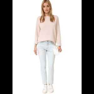 Anthropologie Sandrine Rose Flamingo Palm tree Pattern Ankle Light Wash 24‎